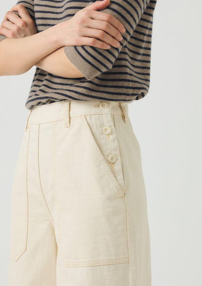 Jeans lunghi in denim biologico Annie | Ecru