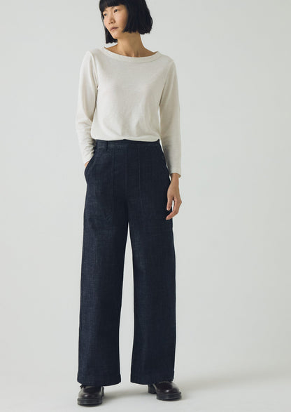 Jeans lunghi in denim biologico Annie | Indaco