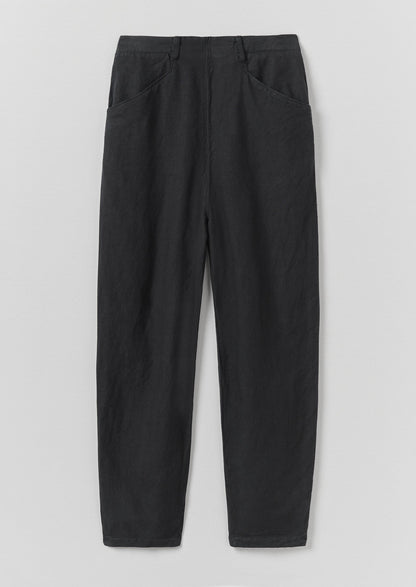 Pantaloni in cotone e lino Alix | Blu ardesia