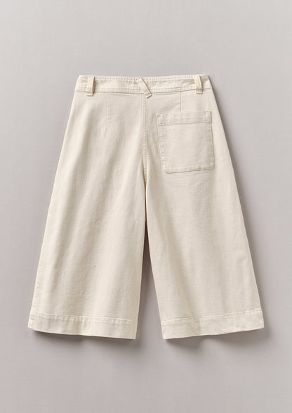 Pantaloncini in denim plissettati | Ecru