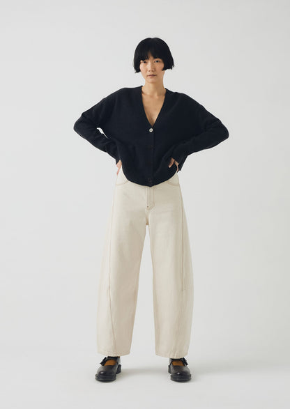 Pantaloni in denim con cuciture scultoree | Ecru