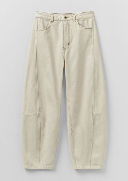 Pantaloni in denim con cuciture scultoree | Ecru