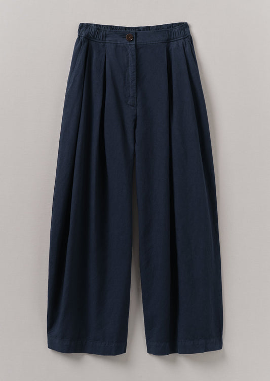 Pantaloni a gamba larga in tela di lino e cotone | Antracite