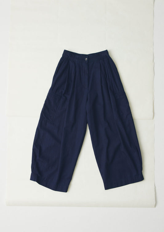 Pantaloni a gamba larga in twill di cotone | Indaco