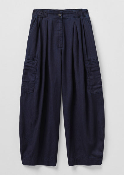 Pantaloni a gamba larga in twill di cotone | Indaco