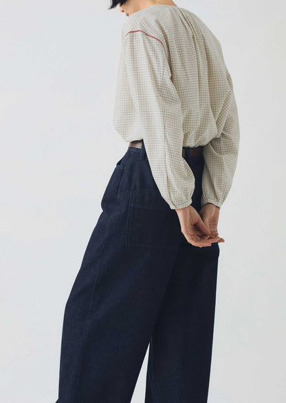 Pantaloni in denim a gamba larga | Indaco