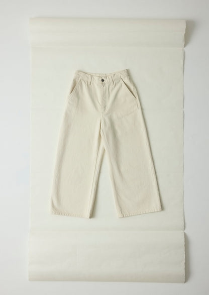Pantaloni in denim a gamba larga e rilassati | Ecru
