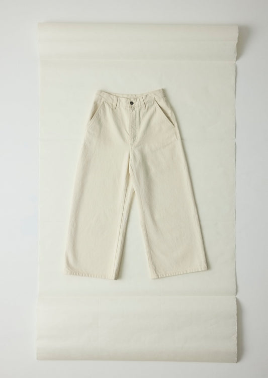 Pantaloni in denim a gamba larga e rilassati | Ecru