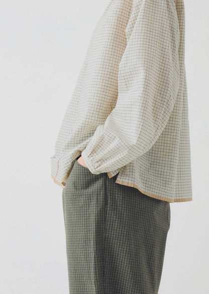 Pantaloni Alix Pixel Check | Verde Matcha