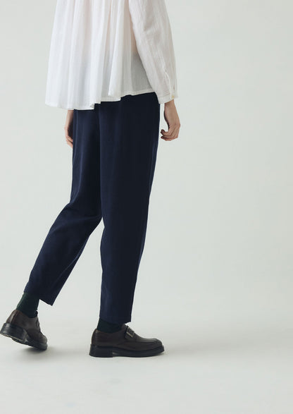 Pantaloni Alix in cotone e lana con motivo pied de poule | Blu navy scuro