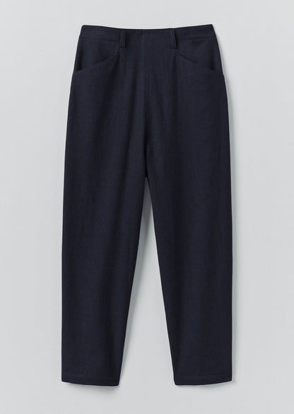 Pantaloni Alix in cotone e lana con motivo pied de poule | Blu navy scuro