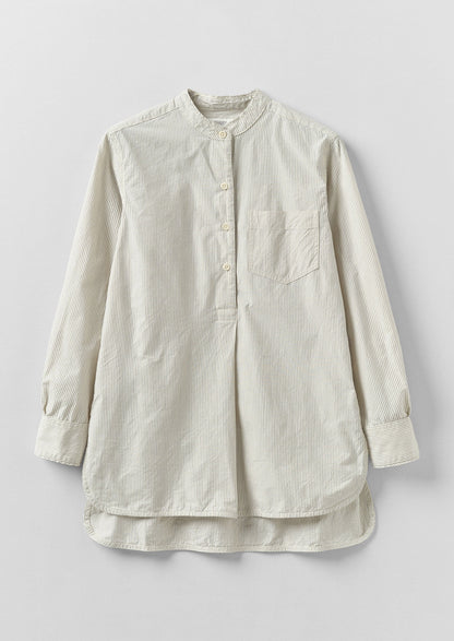 Camicia in cotone biologico a righe Taro | Blu sbiadito dal sole