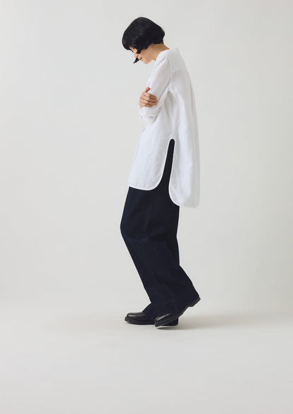 Camicia tunica in cotone e lino Elena | Bianco carta