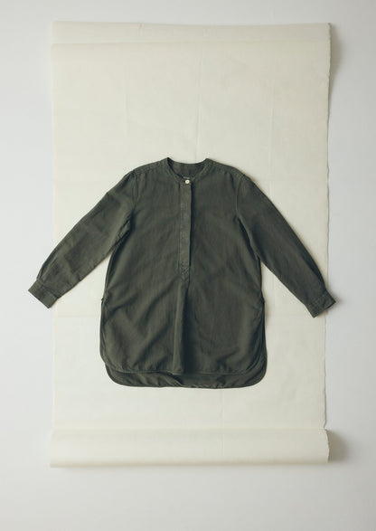Camicia tunica in cotone e lino Elena | Cachi spolverato
