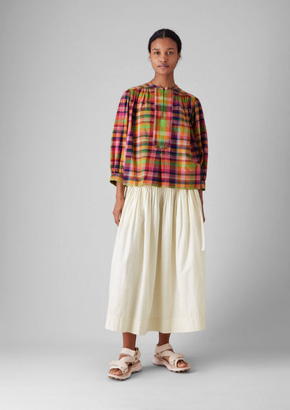 Camicia Mulmul tessuta a mano a quadri | Brillante/Multicolore