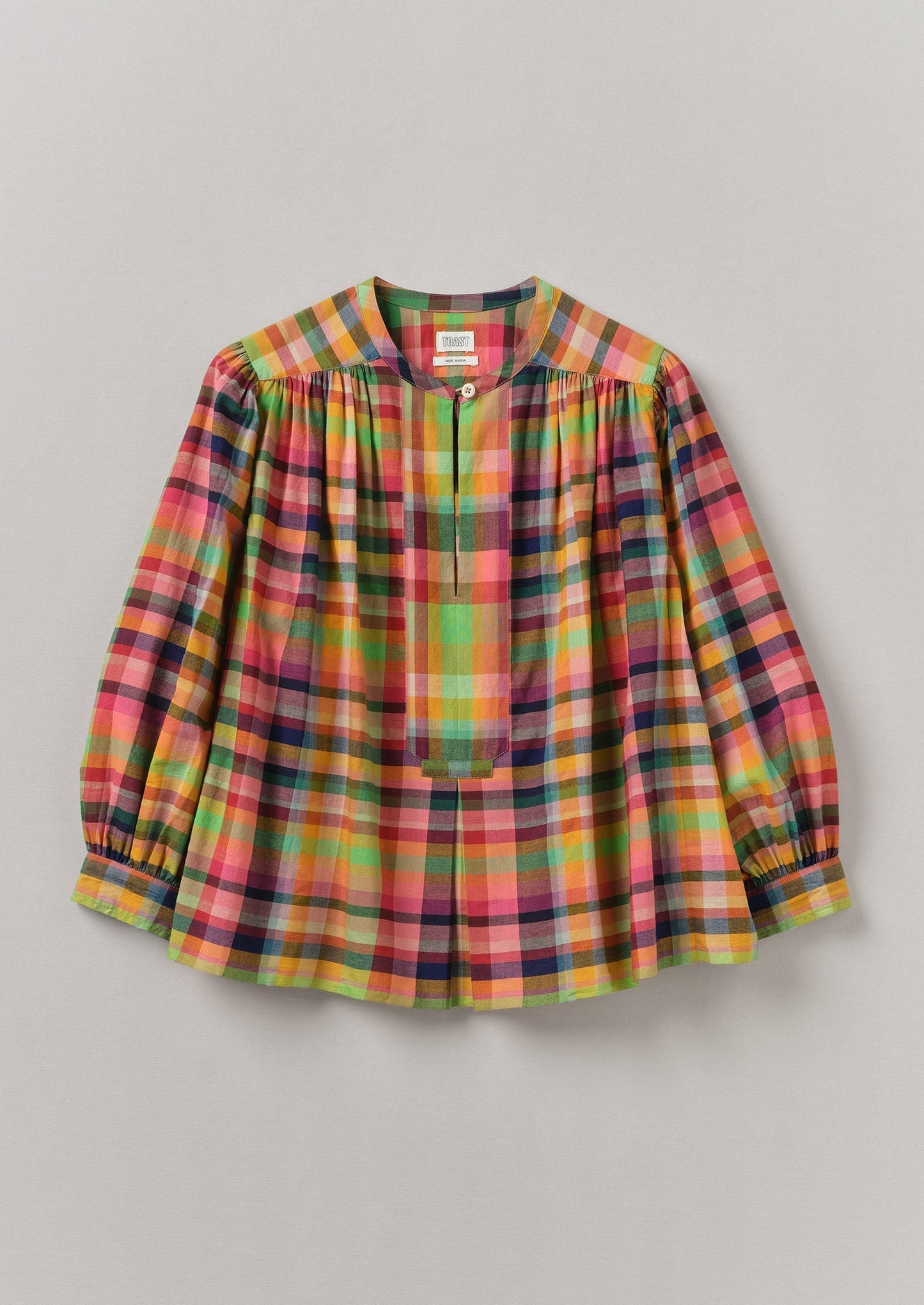 Camicia Mulmul tessuta a mano a quadri | Brillante/Multicolore