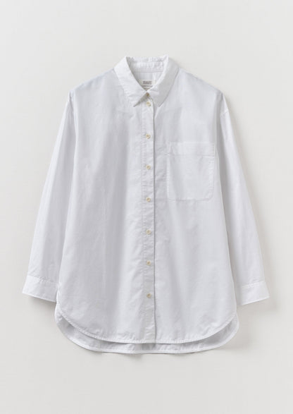 Camicia lunga oversize in cotone Oxford | Bianca