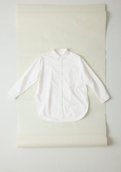 Camicia lunga oversize in cotone Oxford | Bianca