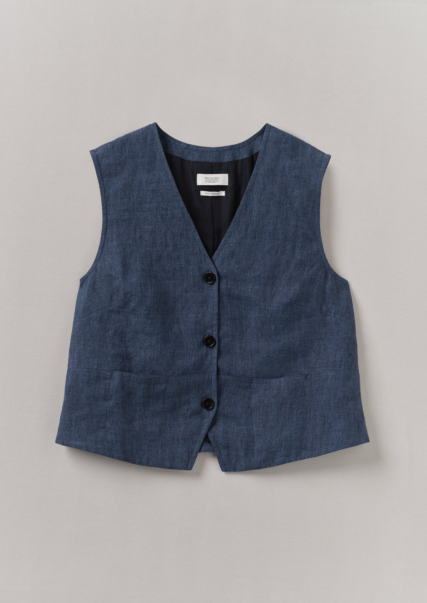 Gilet in lino | Blu denim