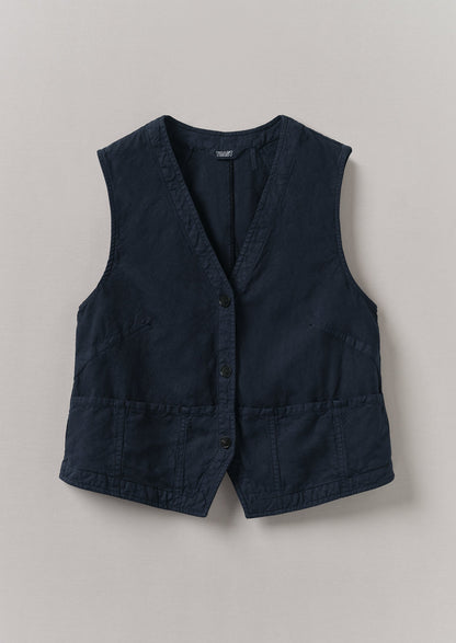 Gilet in tela di lino e cotone | Antracite