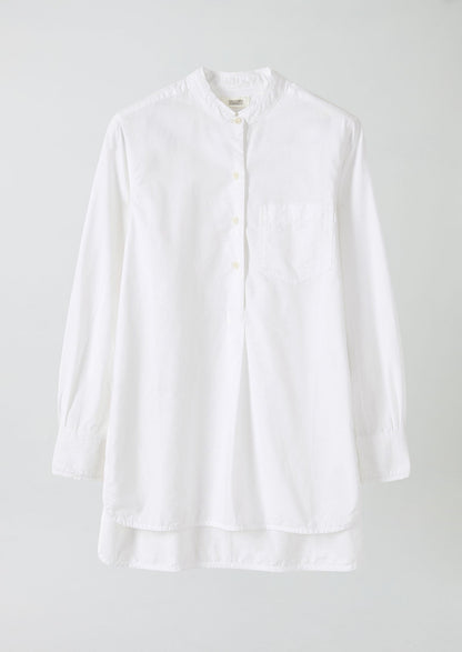 Camicia lunga in cotone Oxford Taro | Bianca