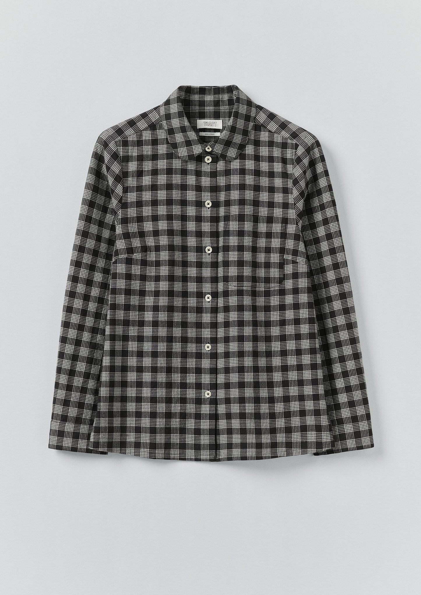 Camicia Ollie Binding Check Cotton Seersucker | Nero/Ecru