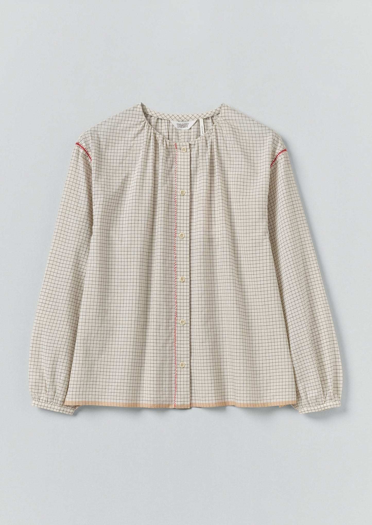 Camicia Mulmul a quadri | Ecru