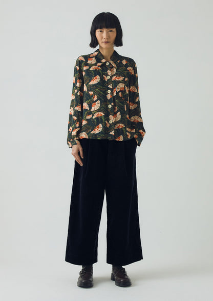 Camicia stampata Baya Dianthus | Verde notte