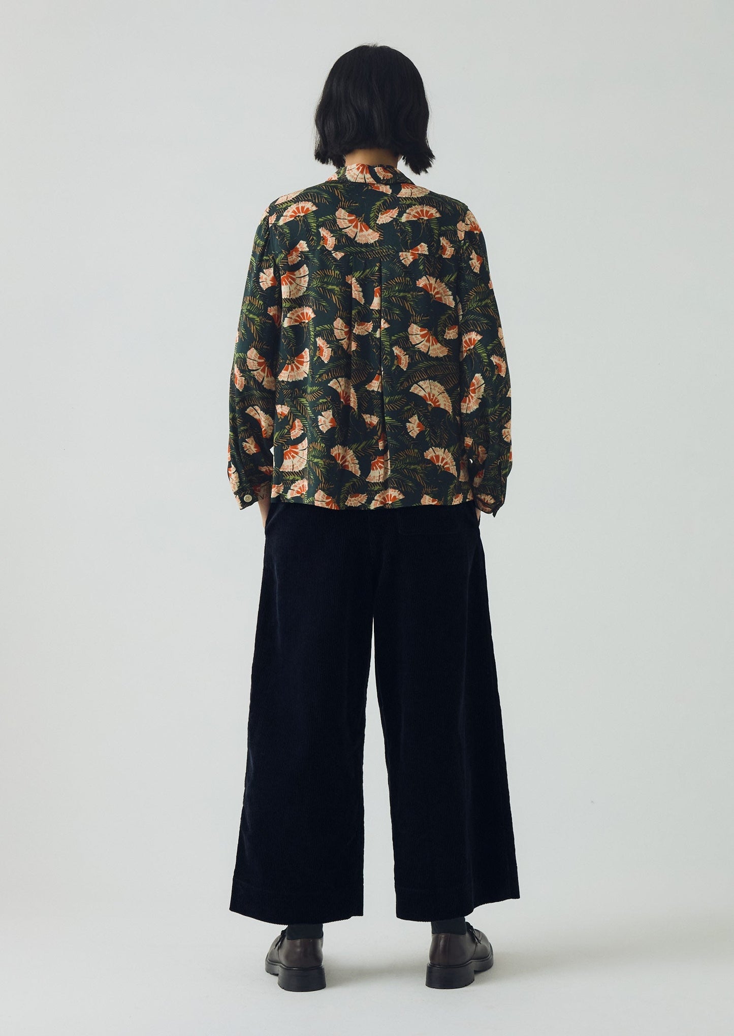 Camicia stampata Baya Dianthus | Verde notte