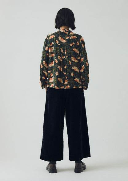 Camicia stampata Baya Dianthus | Verde notte